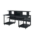Portable Rectangular Music Desk – 8-Caster Mobility Base with Dedicated Keyboard Tray