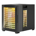 HOMCOM Dörrautomat Dörrgerät, 850 W, 40-70°C Temperaturregler, 48 Std. Timer, 12 Einlegefächer Edelstahl Schwarz
