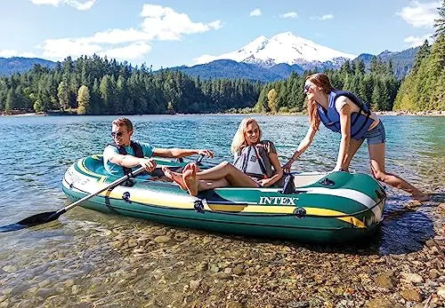 INTEX Seahawk 3 Inflatable Boat Set   790lb Weight Capacity
