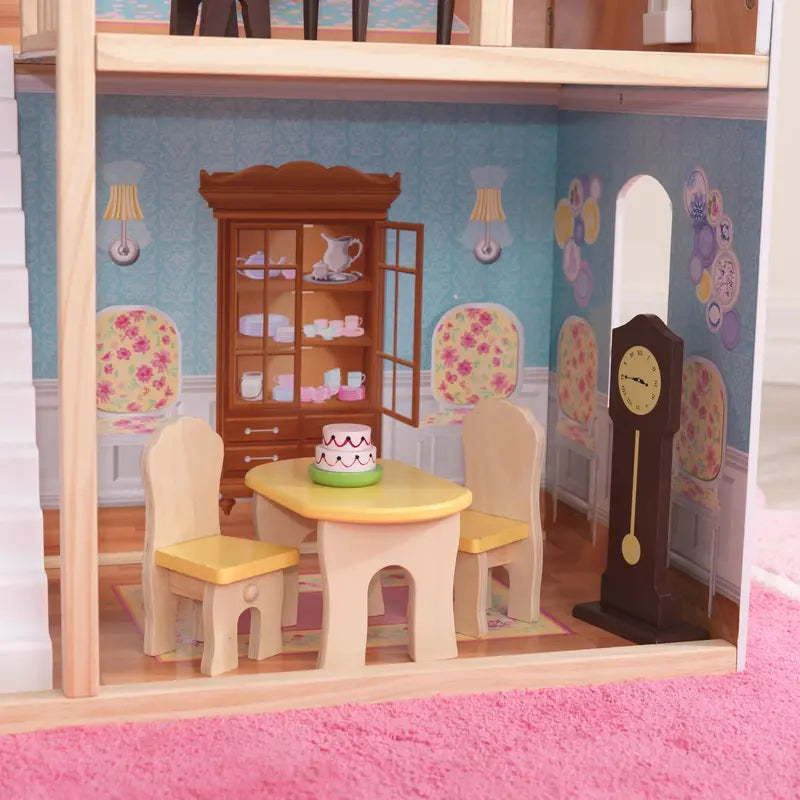 KidKraft Majestic Mansion Wooden Dollhouse – Three-Story Playset with 34 Accessories Included