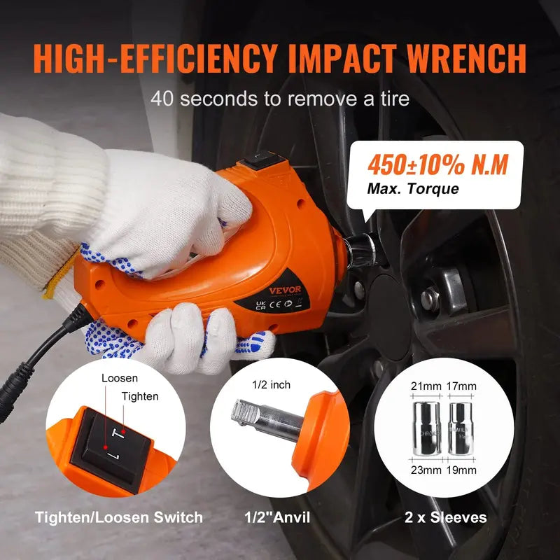 VEVOR 5-Ton Electric Car Jack with Integrated Impact Wrench – 11,023 LB Capacity