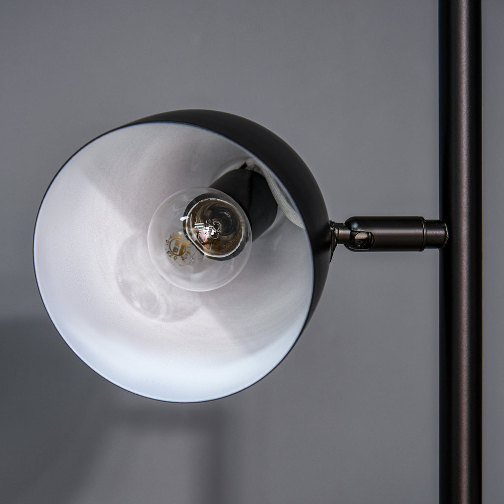 HOMCOM Stehlampe, Bodenlampe, 3 einstellbare Schirme, Metall, Schwarz