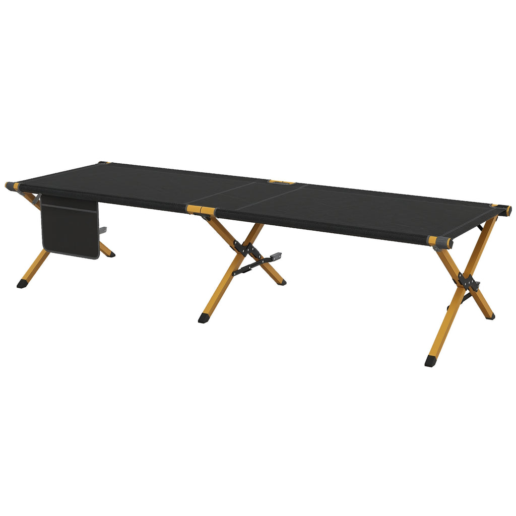 Outsunny Sonnenliege Strandliege Gartenliege, klappbar, wetterbeständig, 196 cm x 64 cm x 45 cm, Schwarz