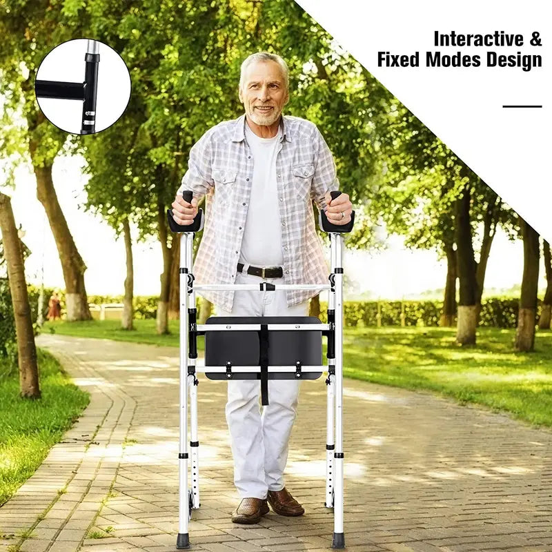 Lightweight Aluminum Foldable Walker – Durable Rehab Support Frame