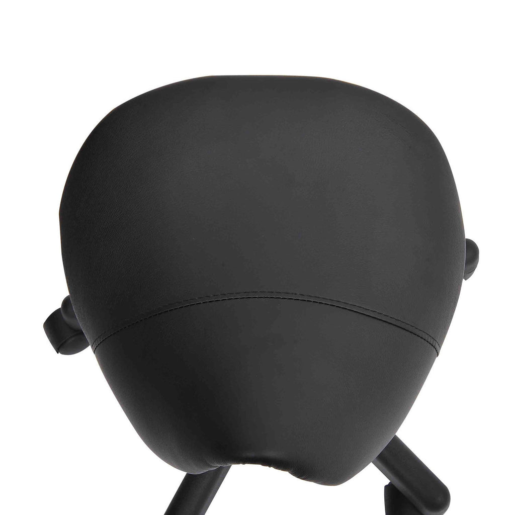 HOMCOM Rollhocker, sattelförmiger Sitz, höhenverstellbar, um 360° drehbar, Kunstleder, schwarz, 35 x 38 x 45-55 cm