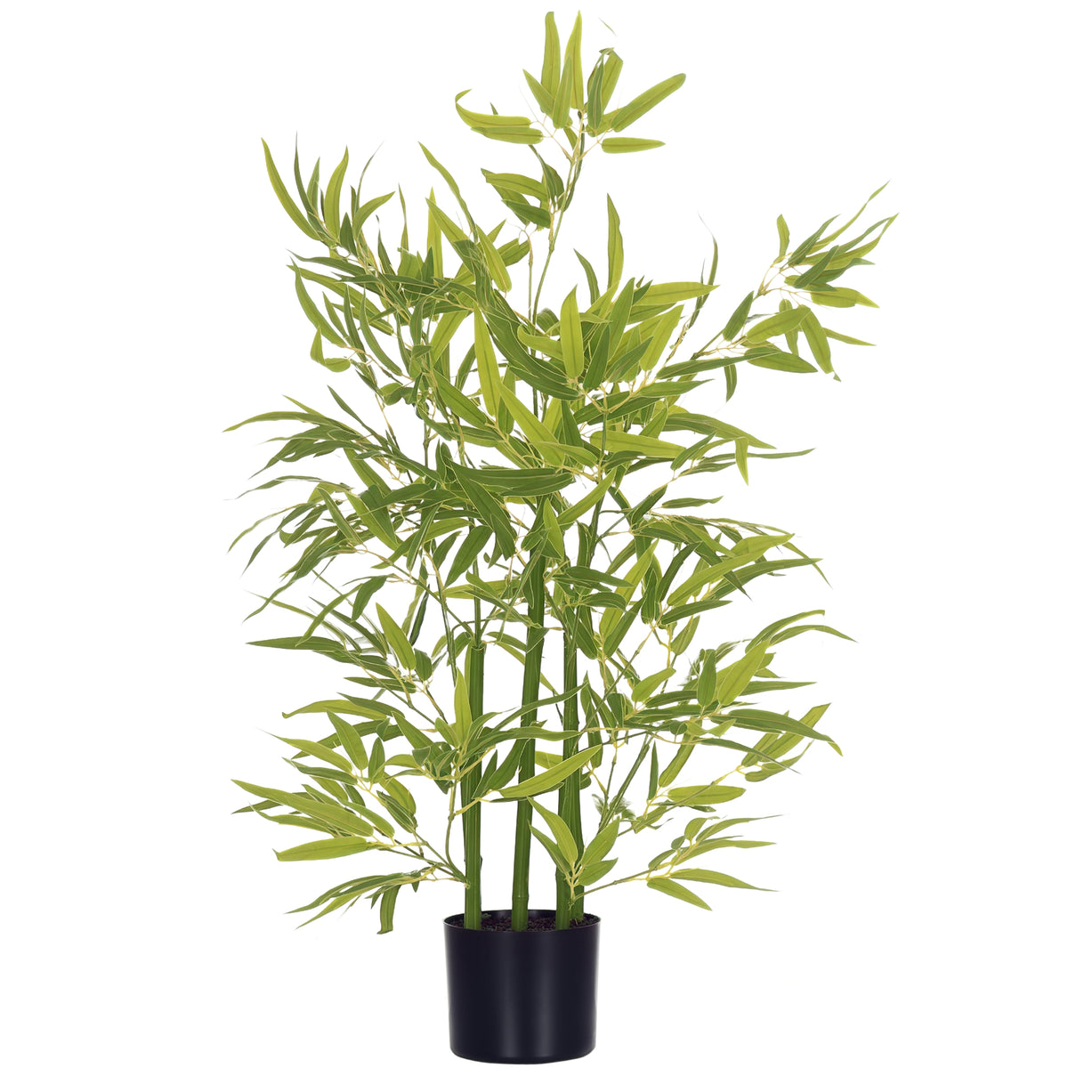 HOMCOM Künstlicher Baum, Kunstpflanze, 5 Stämme, 504 Blätter, robuster Topf, Kunststoff