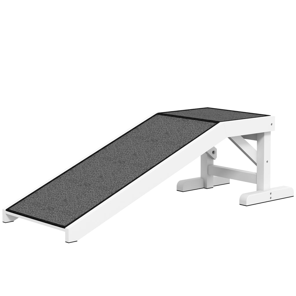 PawHut Haustierrampe mit rutschfestem Teppich 125 x 40 x 35,5cm Kiefernholz