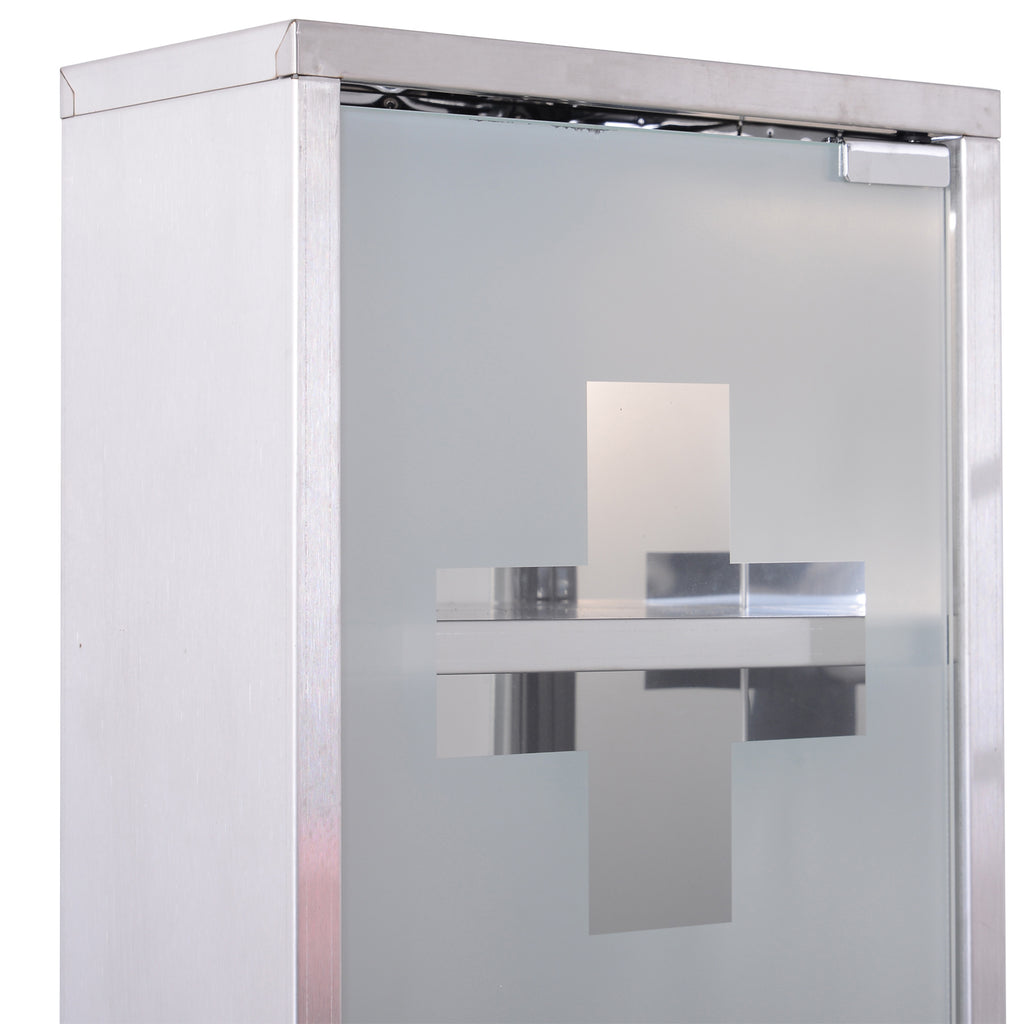 Medizinschrank Arzneischrank Erste-Hilfe-Schrank mit Schloss 3 Fächer Edelstahl Silber 25 x 12 x 48 cm