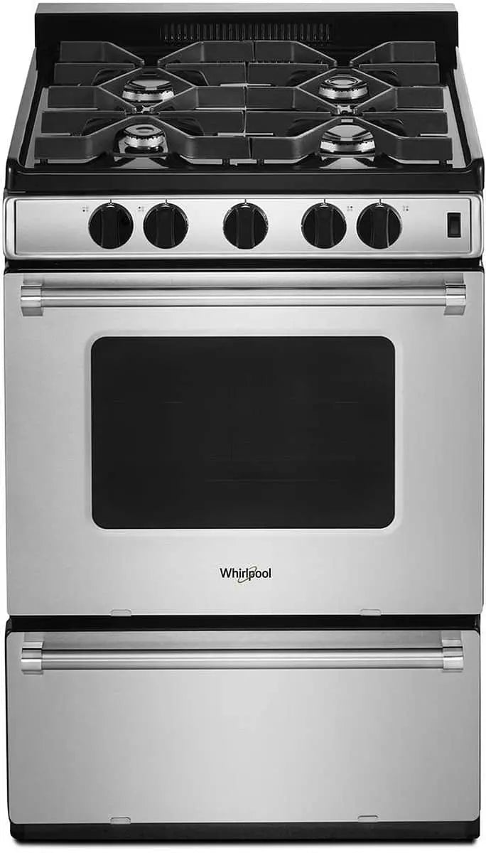 Whirlpool 24-Inch Freestanding Gas Range – ADA-Compliant with Sealed Burners & Stainless Finish