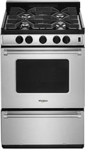 Whirlpool 24-Inch Freestanding Gas Range – ADA-Compliant with Sealed Burners & Stainless Finish
