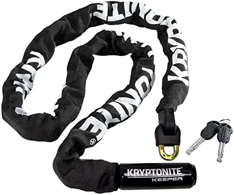 Kryptonite Keeper 712 4 Ft Heavy Duty Bike Chain Lock – Anti-Theft with Keys for Bike, Motorcycle, Scooter, Gate – Black