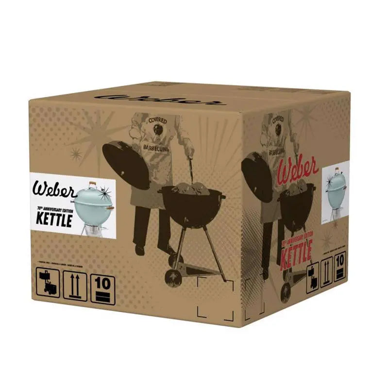 Weber 22″ Rock 'n Roll Blue Charcoal Grill – Compact Kettle Design with Premium Finish and Even Heat Distribution