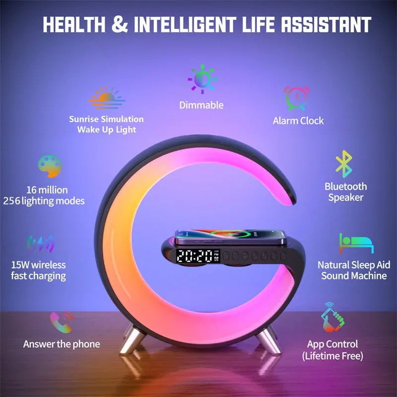 MagSafe Wireless Charger with RGB Ambient Lighting – Customizable Glow Effect