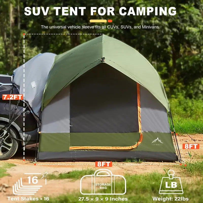 GoHimal Waterproof SUV Camping Tent – 8′ L x 8′ W x 7.2′ H Fit
