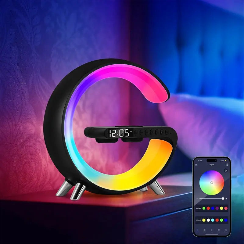MagSafe Wireless Charger with RGB Ambient Lighting – Customizable Glow Effect