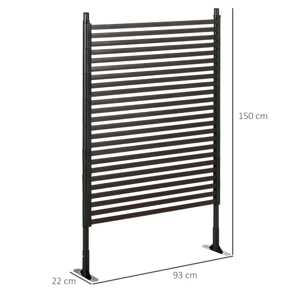 Outsunny Metallzaun, erweiterbar, wetterfest, rostfrei, Stahl, braun, 93 x 22 x 150cm