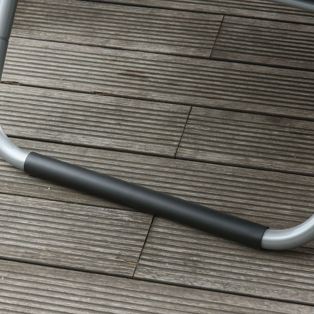 Outsunny Gartenliegen mit Kissen Sonnenliege Relaxliege ergonomisch Aluminium Texteline Dunkelgrau 160 x 60 x 65 cm