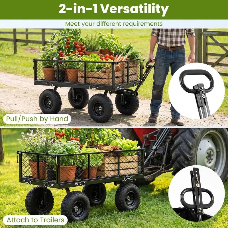 Heavy-Duty 880-Pound Capacity Garden Utility Cart