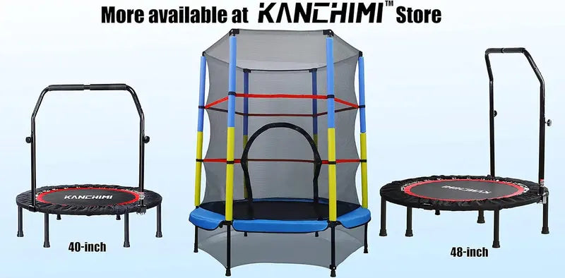 Kanchimi Foldable Mini Rebounder Trampoline – 40″ or 48″ Indoor Exercise Trampoline with Handle & 330 lb Weight Capacity