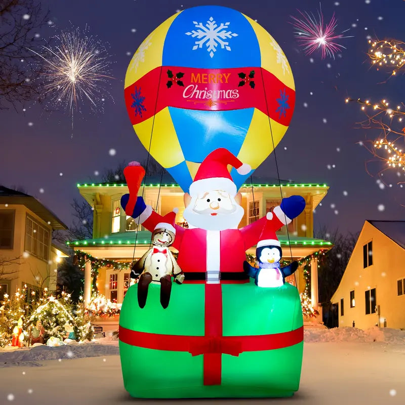 Yexmas 9FT Inflatable Santa Claus LED Light Balloon – Outdoor Christmas Decor