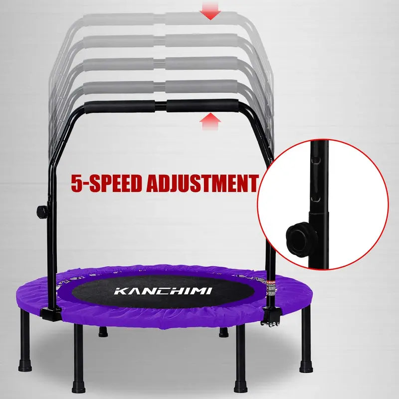 Kanchimi Foldable Mini Rebounder Trampoline – 40″ or 48″ Indoor Exercise Trampoline with Handle & 330 lb Weight Capacity