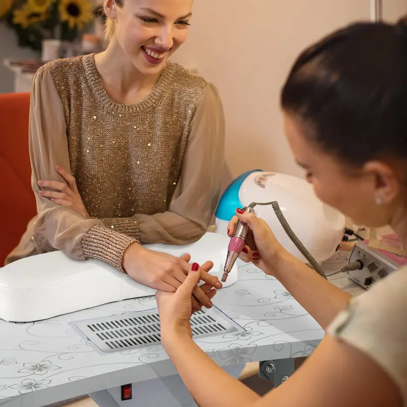 LDAILY Portable Nail Technician Table with Built-in Electric Dust Extraction