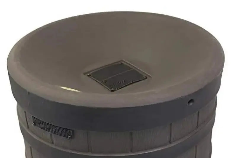Good Ideas Rain Wizard Rain Barrel in American Oak Finish with Darkened Ribs