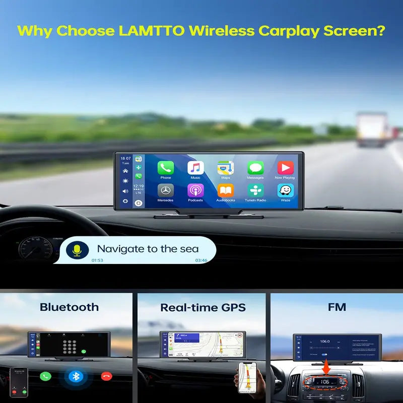 Lamtto 9.26  Touchscreen Wireless Car Stereo with Apple Carplay