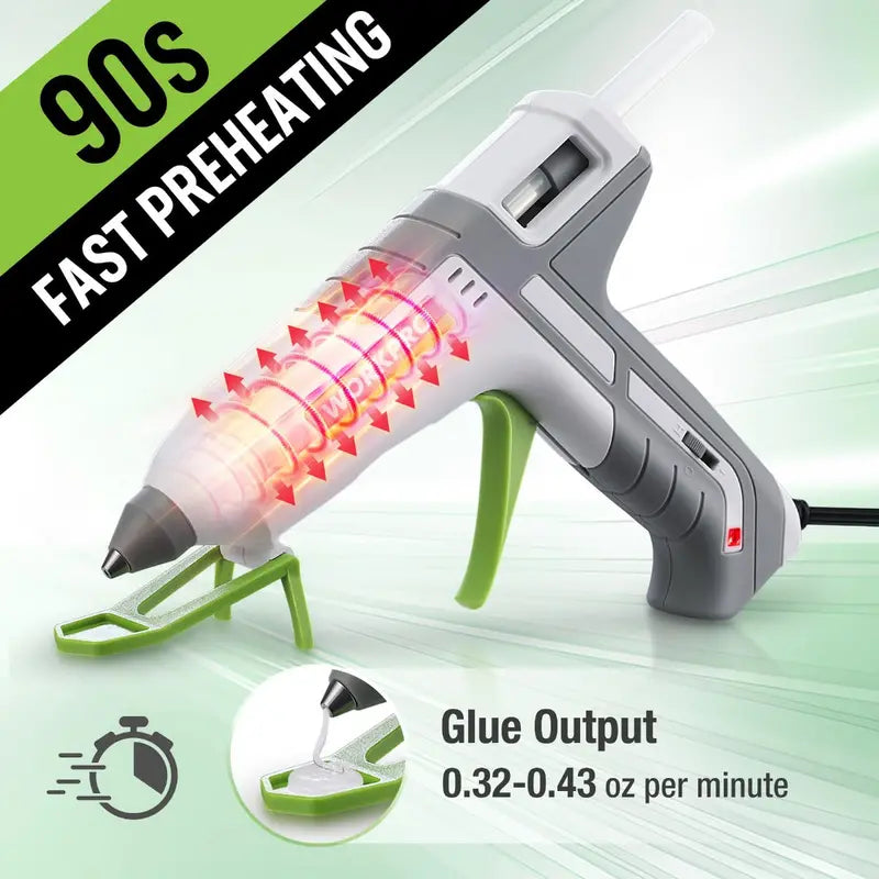 WORKPRO Full-Size Hot Glue Gun with 10 Glue Sticks – Pink Ribbon Edition