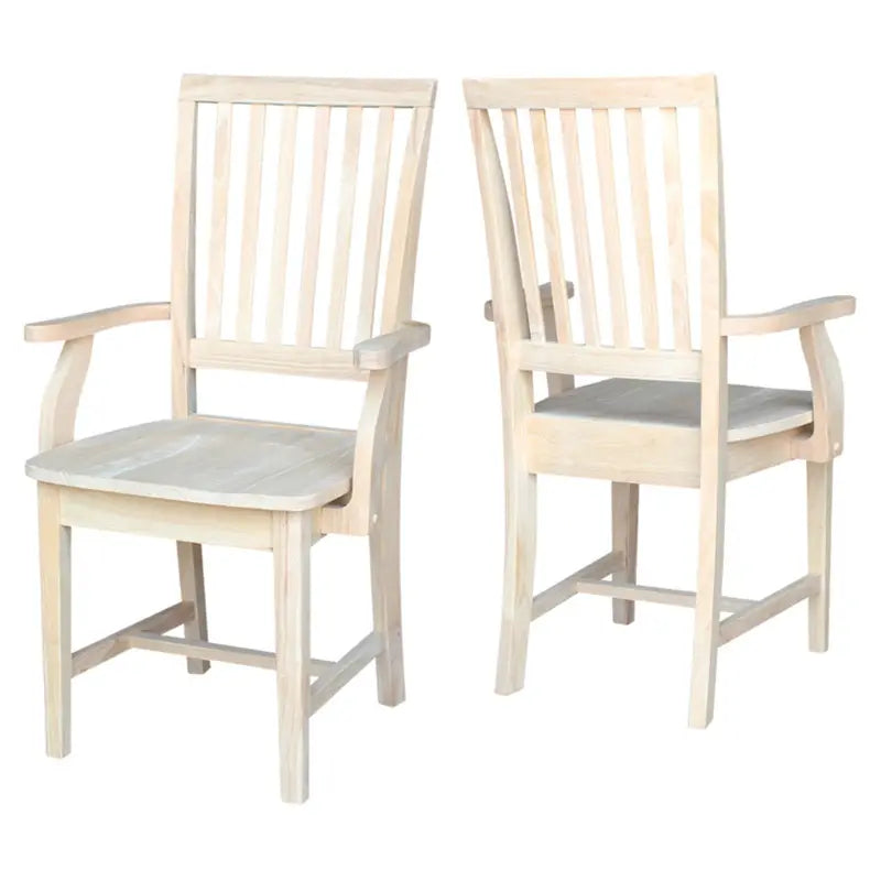 International Concepts Wood Mission Side Chair with Arms – 39.2