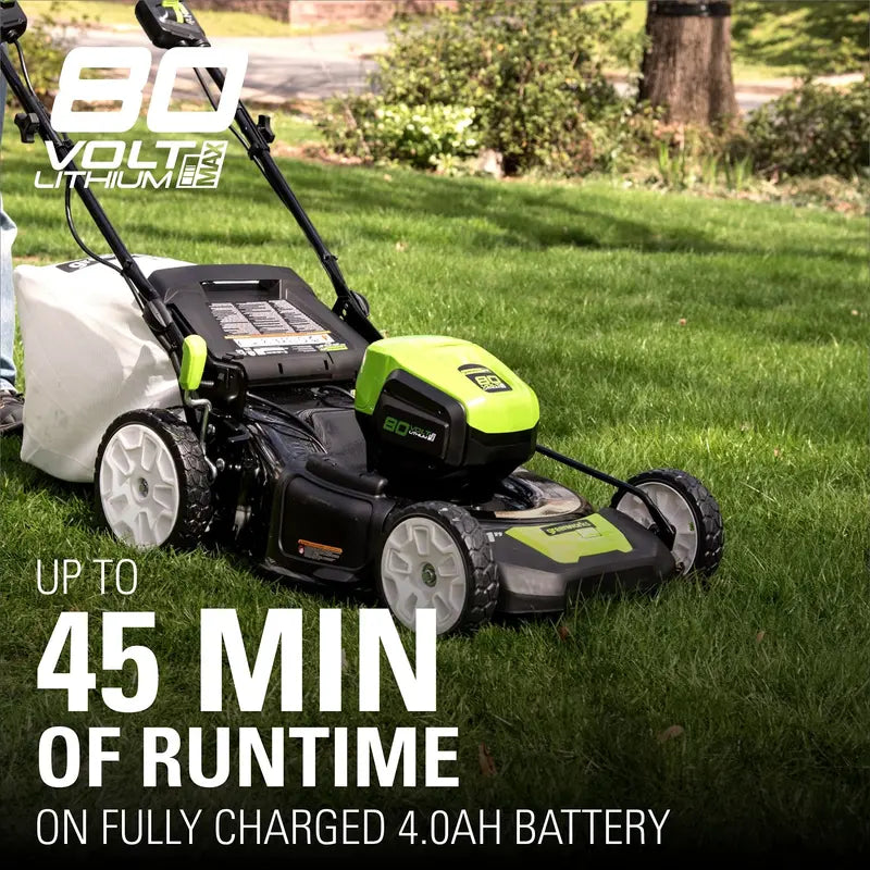Greenworks 80V Self-Propelled Brushless Lawn Mower – 21-Inch Cutting Width, Cordless Electric