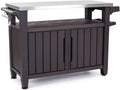 Keter Unity XL Portable Outdoor Storage Table with Built-In Seating
