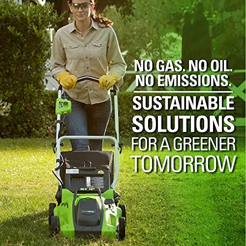 Greenworks 40V 16  Cordless Electric Lawn Mower, 4.0Ah Battery and Charger Included