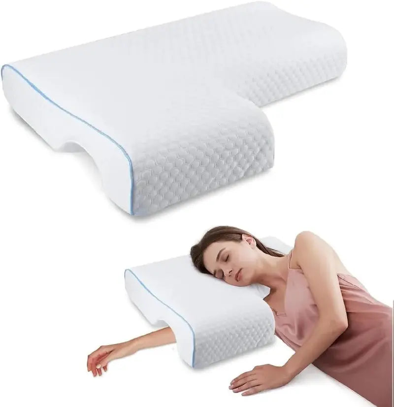 OrthoCuddle Couple Pillow – Memory Foam Arm Tunnel Design for Shared Comfort