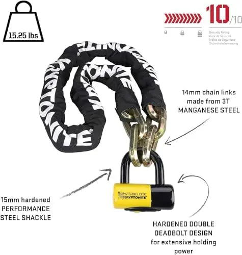 Kryptonite New York Fahgettaboudit Chain 1415 & Disc Lock Combo