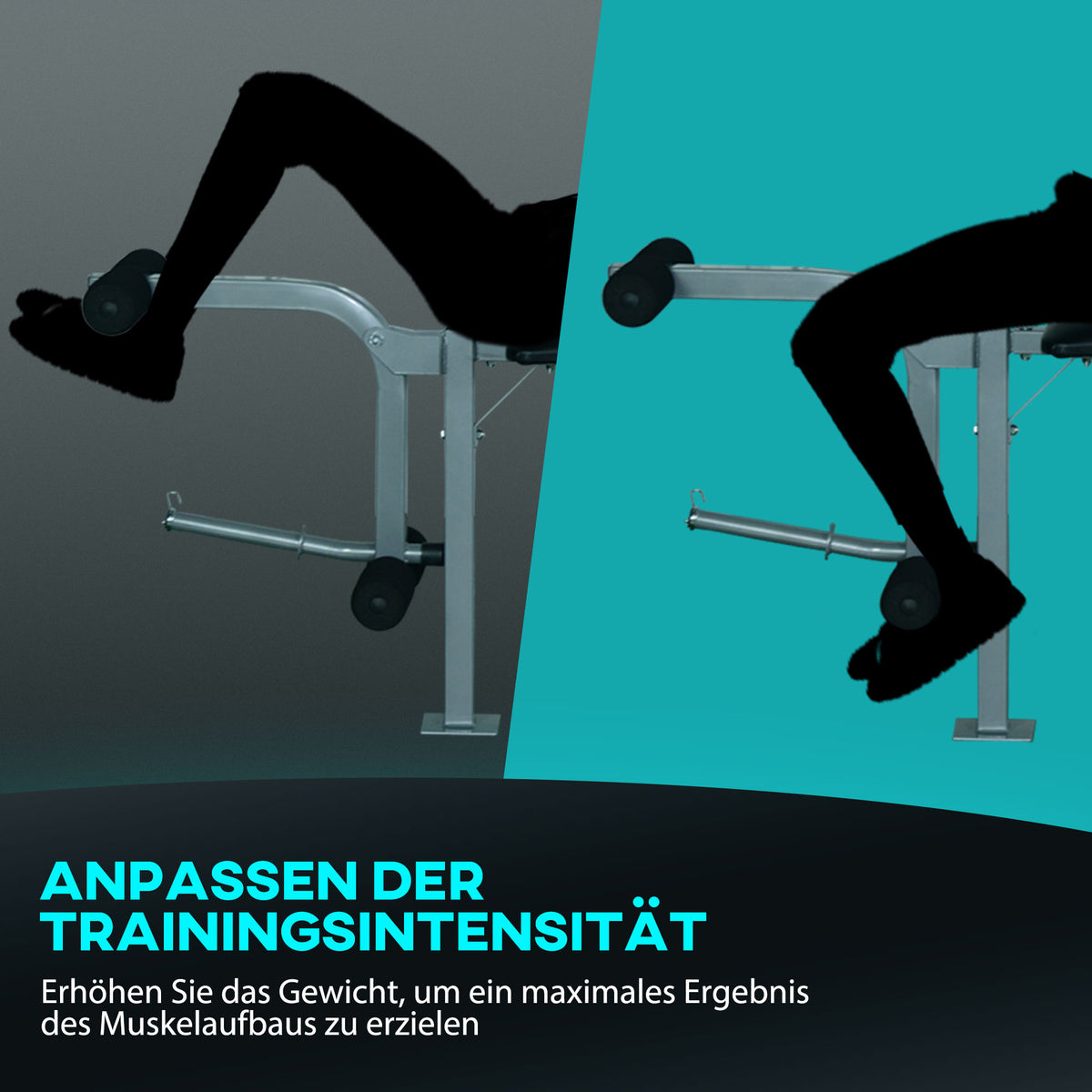 HOMCOM Multifunktion Hantelbank Trainingsbank Kraftstation Schrägbank Fitnessstation Fitnessgerät Stahl 165 x 68 x 114 cm