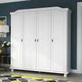 Palace Imports Solid Wood Kyle Wardrobe Armoire – Four-Door Design with Optional Mirror or Solid Panels