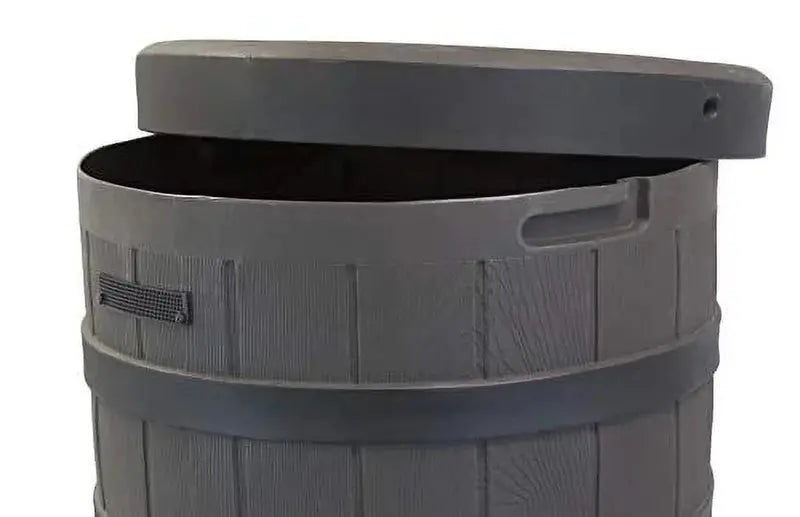 Good Ideas Rain Wizard Rain Barrel in American Oak Finish with Darkened Ribs