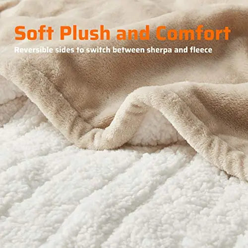 Sherpa Soft Dual Control Electric Blanket King Size, Heating Blankets | Washable