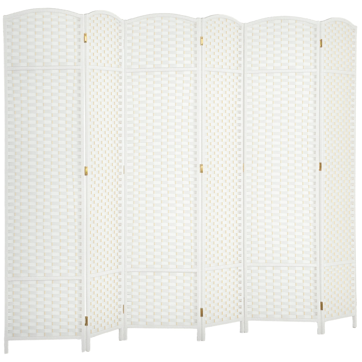 HOMCOM 6-teiliger Raumtrenner, Faltbarer Sichtschutz, Sichtschutzwand für Wohnzimmer, Schlafzimmer, Homeoffice, Weiß