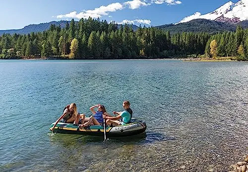 INTEX Seahawk 3 Inflatable Boat Set   790lb Weight Capacity