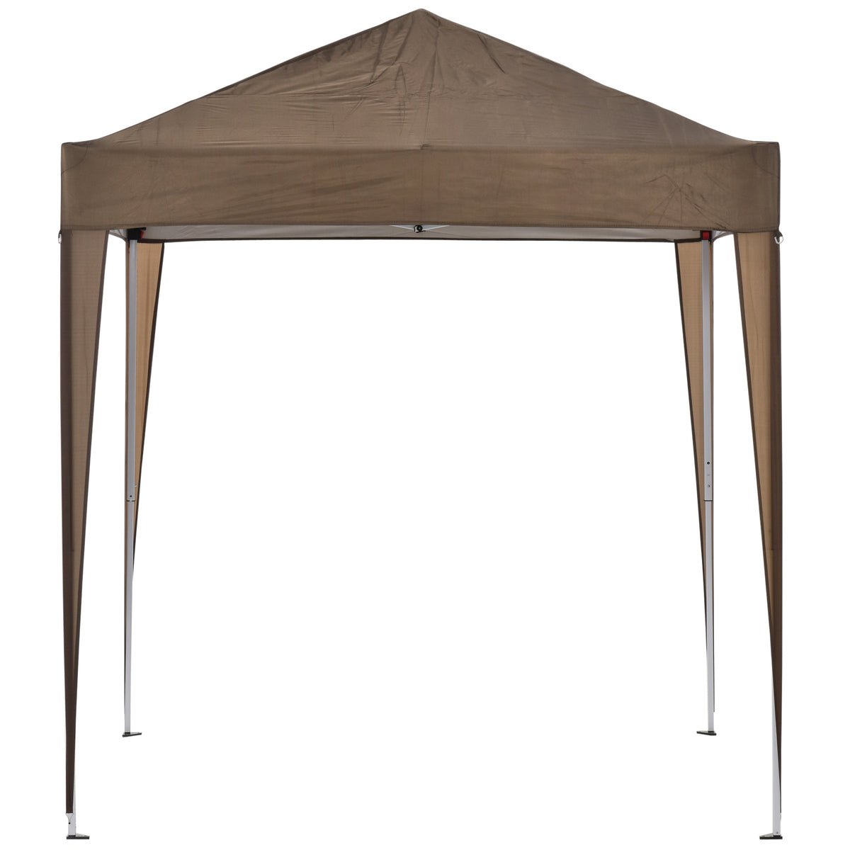 Outsunny Faltpavillon, Bierzelt, 4 abnehmbare Seitenwände, 2 Fenster, Metallrahmen, 2 x 2m, Braun