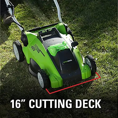 Greenworks 40V 16  Cordless Electric Lawn Mower, 4.0Ah Battery and Charger Included