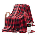 Heated Flannel Throw Blanket – 10 Heat Levels, 50″ x 60″, Checkered Pattern