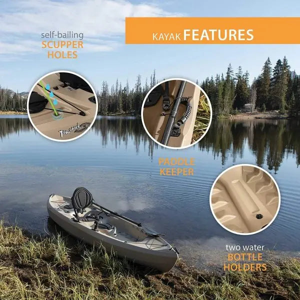 Lifetime Tamarack Angler 100 Fishing Kayak – 10-Foot Sit-On-Top Model, Includes Two Paddles