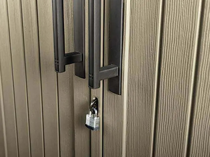 Weather-Resistant Outdoor Storage Shed – 52 Cu. Ft., Lockable Double Doors, UV-Protected