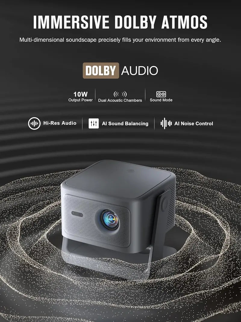 VISSPL 4K Smart Projector: Dolby Audio, Auto Focus, and Seamless WiFi/Bluetooth Integration