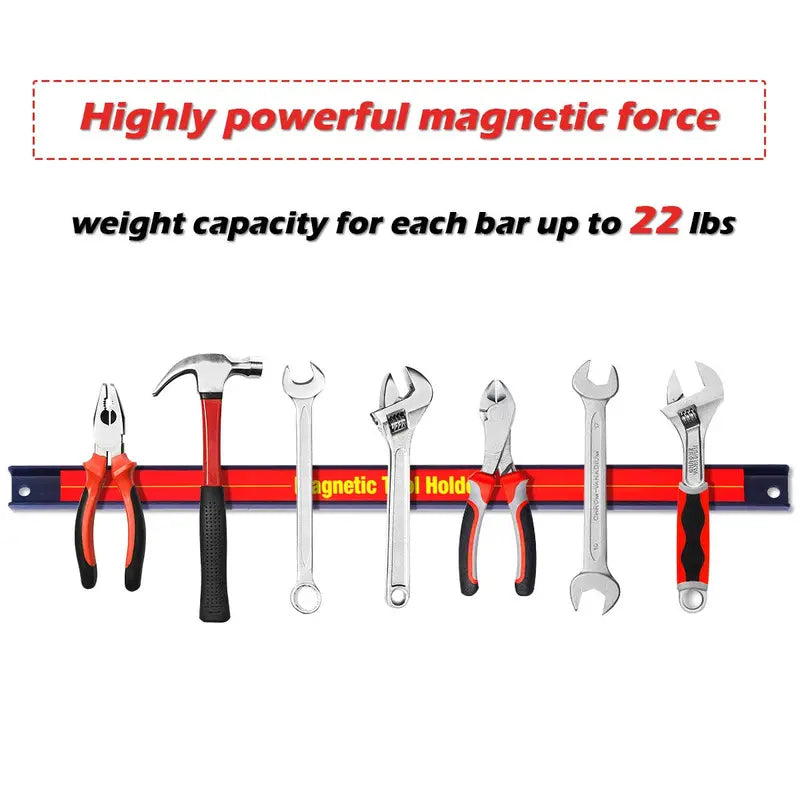 Six-Piece 18-Inch Magnetic Tool Holder Bars for Workshop Organization