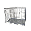 KennelMaster Double Door Folding Wire Dog Crate, Black, X-Small, 24