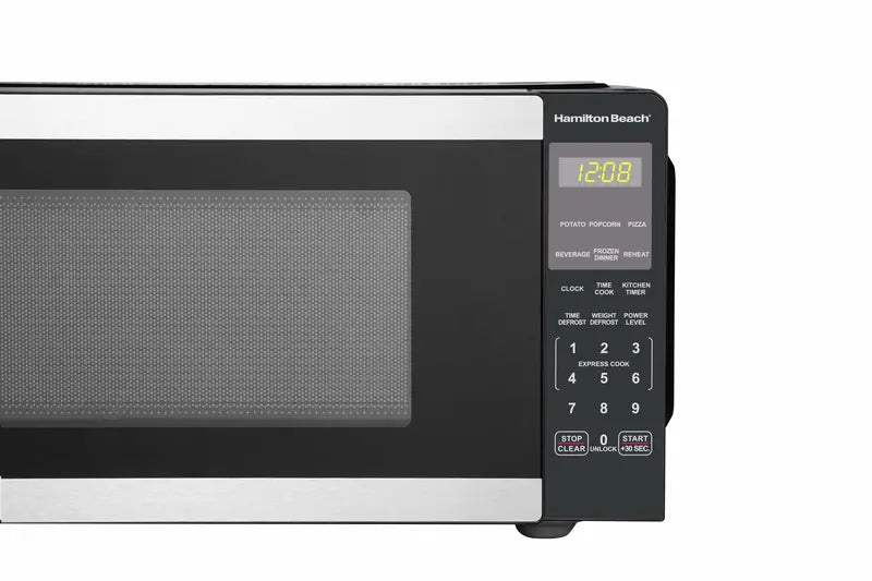 Hamilton Beach 0.9 Cu Ft Countertop Microwave – 900W Stainless Steel with Sensor Cooking & LED Display